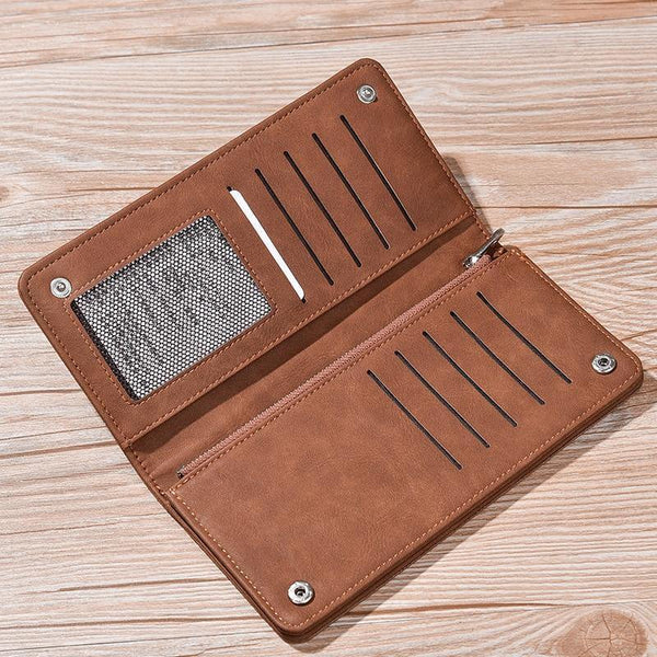Planet Gates Leather Men Wallets Business Brand Card holder Purse Men's Long Zipper Wallet Leather Clutch Carteira Masculina