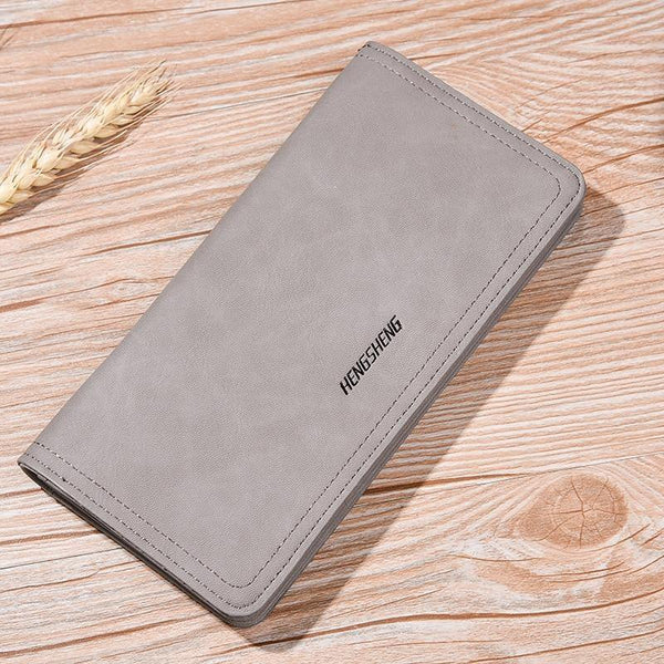 Planet Gates Leather Men Wallets Business Brand Card holder Purse Men's Long Zipper Wallet Leather Clutch Carteira Masculina