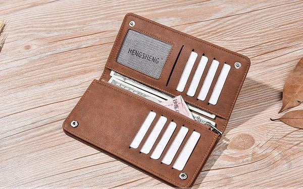 Planet Gates Leather Men Wallets Business Brand Card holder Purse Men's Long Zipper Wallet Leather Clutch Carteira Masculina