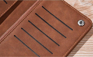 Planet Gates Leather Men Wallets Business Brand Card holder Purse Men's Long Zipper Wallet Leather Clutch Carteira Masculina