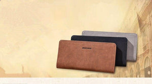 Planet Gates Leather Men Wallets Business Brand Card holder Purse Men's Long Zipper Wallet Leather Clutch Carteira Masculina