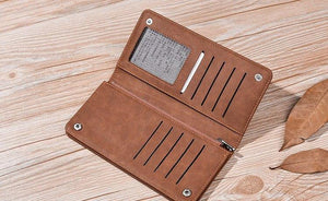 Planet Gates Leather Men Wallets Business Brand Card holder Purse Men's Long Zipper Wallet Leather Clutch Carteira Masculina