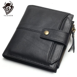Planet Gates Leather Men Wallets Short Coin Purse Small Vintage Wallet Cowhide Leather Card Holder Pocket Purse Men Wallets