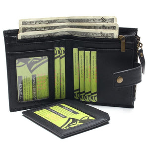 Planet Gates Leather Men Wallets Short Coin Purse Small Vintage Wallet Cowhide Leather Card Holder Pocket Purse Men Wallets