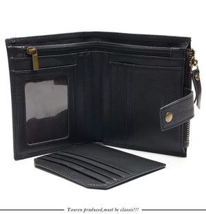 Planet Gates Leather Men Wallets Short Coin Purse Small Vintage Wallet Cowhide Leather Card Holder Pocket Purse Men Wallets