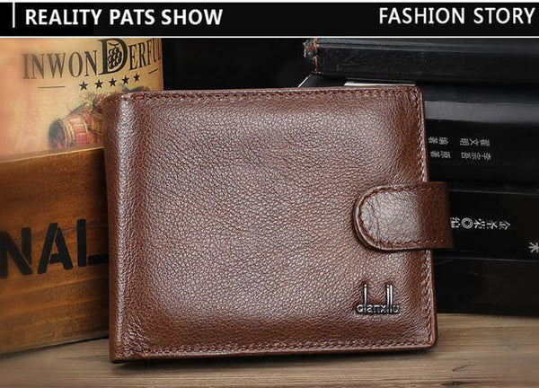 Planet Gates Leather Men Wallets With Coin Pocket Brown Wallet Purse Male High Quality wholesale price