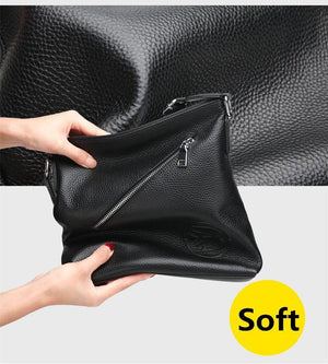Planet Gates Leather Mens Bags Male Black Cowhide Crossbody Bags Men's Messenger Shoulder Bag Small Men Leather bag Man