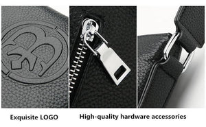 Planet Gates Leather Mens Bags Male Black Cowhide Crossbody Bags Men's Messenger Shoulder Bag Small Men Leather bag Man