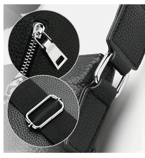 Planet Gates Leather Mens Bags Male Black Cowhide Crossbody Bags Men's Messenger Shoulder Bag Small Men Leather bag Man