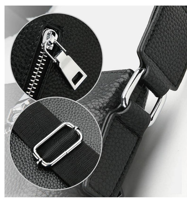 Planet Gates Leather Mens Bags Male Black Cowhide Crossbody Bags Men's Messenger Shoulder Bag Small Men Leather bag Man