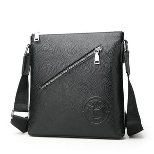 Planet Gates Leather Mens Bags Male Black Cowhide Crossbody Bags Men's Messenger Shoulder Bag Small Men Leather bag Man