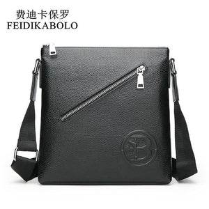 Planet Gates Leather Mens Bags Male Black Cowhide Crossbody Bags Men's Messenger Shoulder Bag Small Men Leather bag Man