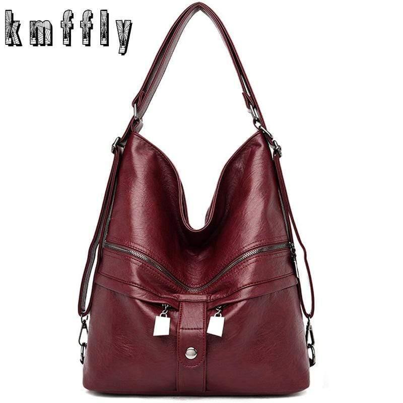 Leather Multifunction Women Bags Fashion Female Large Capacity School Bag Women Shoulder Bags