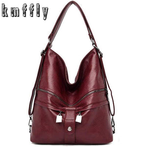 Leather Multifunction Women Bags Fashion Female Large Capacity School Bag Women Shoulder Bags