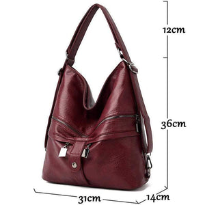 Leather Multifunction Women Bags Fashion Female Large Capacity School Bag Women Shoulder Bags