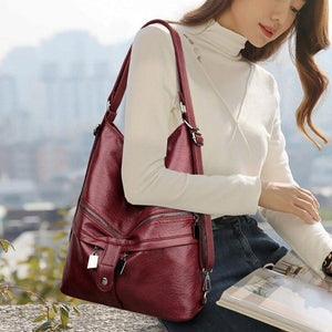 Leather Multifunction Women Bags Fashion Female Large Capacity School Bag Women Shoulder Bags