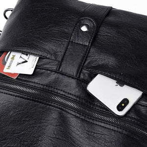 Leather Multifunction Women Bags Fashion Female Large Capacity School Bag Women Shoulder Bags