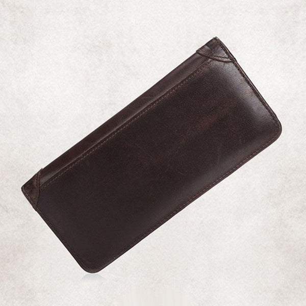 Planet Gates Leather  Purse Real Cowhide Men Bifold Purse Long Designer Cash Coin Pocket Card Holder Clutch Bag Vintage Male Wallet