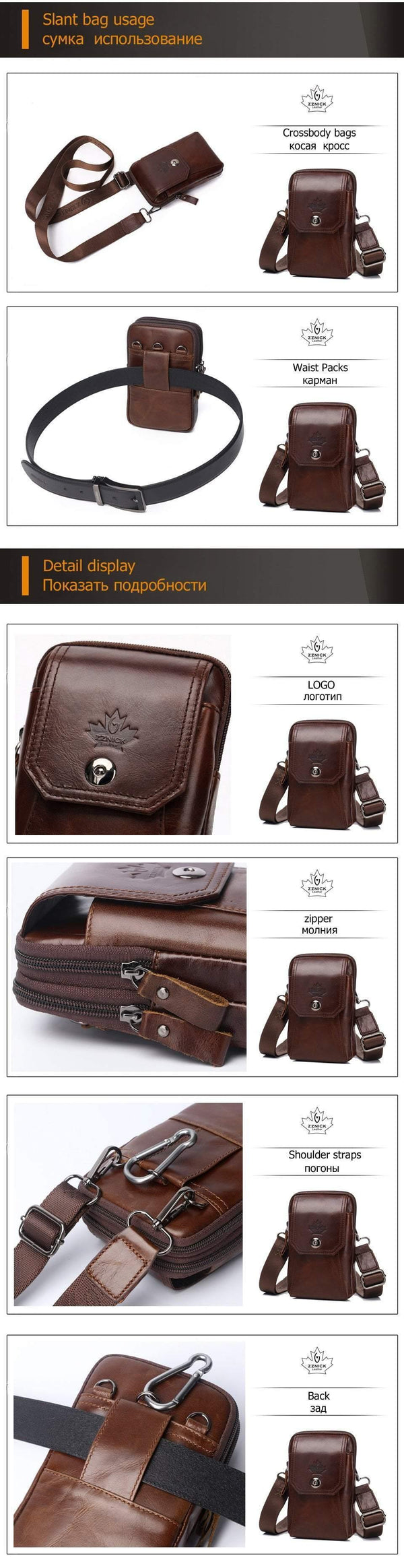 Planet Gates Leather Waist Packs Pack Belt Bag Handbags Phone Pouch Bags Travel Waist Pack Male Waist men's Bag Fashion Flap