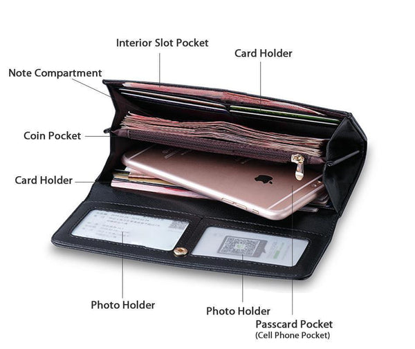 Planet Gates Leather Wallet Fashion Wallets Women's Wallet Long Coin Purse Luxury Wallet kashelek Female Clutch Card Holder