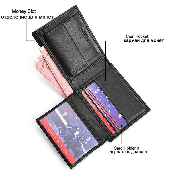 Planet Gates Leather Wallet Men Short Leather Purse Fashion Design Small Wallets Men  Coin Purses  for Man Card Holder