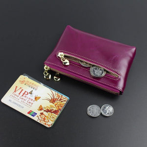 Planet Gates Leather Wallets Coin With Zipper Solid Women Wallet Genuine Cow Leather Small Luxury Brand Female Purse Fashion