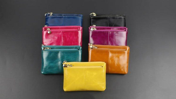 Planet Gates Leather Wallets Coin With Zipper Solid Women Wallet Genuine Cow Leather Small Luxury Brand Female Purse Fashion