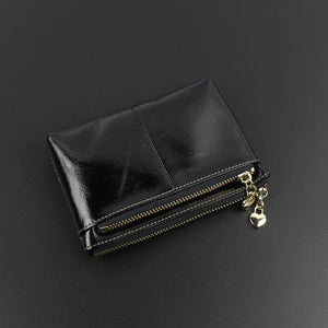 Planet Gates Leather Wallets Coin With Zipper Solid Women Wallet Genuine Cow Leather Small Luxury Brand Female Purse Fashion