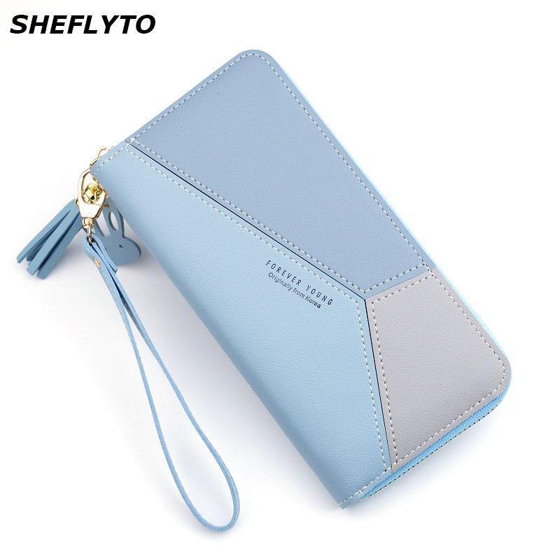 Planet Gates Leather Wallets Women Long Zipper Coin Purses Tassel Design Clutch Wallets Female Money Bag Credit Card Holder