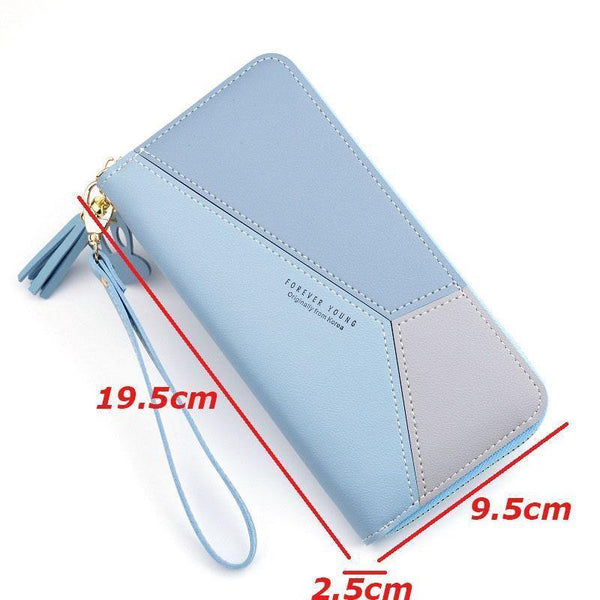Planet Gates Leather Wallets Women Long Zipper Coin Purses Tassel Design Clutch Wallets Female Money Bag Credit Card Holder