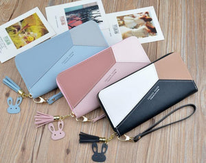 Planet Gates Leather Wallets Women Long Zipper Coin Purses Tassel Design Clutch Wallets Female Money Bag Credit Card Holder