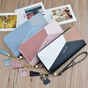 Planet Gates Leather Wallets Women Long Zipper Coin Purses Tassel Design Clutch Wallets Female Money Bag Credit Card Holder