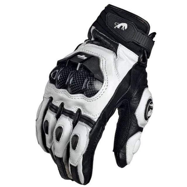 Planet Gates leather white / XL Motorcycle Gloves black Racing Genuine Leather Motorbike white Road Racing Team Glove men summer winter