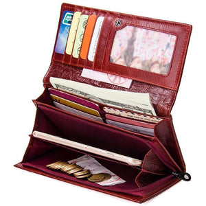 Planet Gates Leather Women Clutch Wallets Multiple Cards Holder Long Female Purse With Phone Bag Fashion Woman Wallet