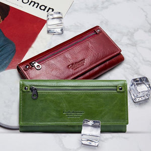 Planet Gates Leather Women Clutch Wallets Multiple Cards Holder Long Female Purse With Phone Bag Fashion Woman Wallet