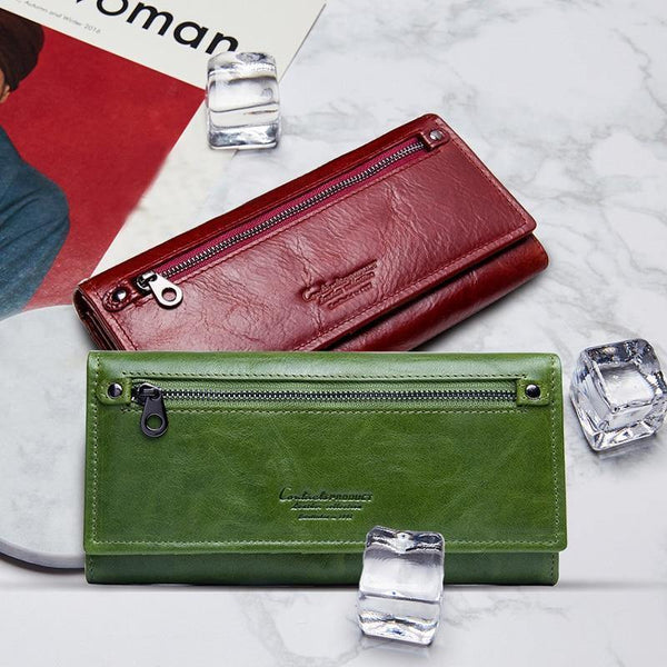 Planet Gates Leather Women Clutch Wallets Multiple Cards Holder Long Female Purse With Phone Bag Fashion Woman Wallet