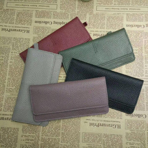 Planet Gates Leather Women Wallet Fashion Solid Color Coin Purse Multifunctional Cowhide Female Long Women Purses Zipper Card Holder
