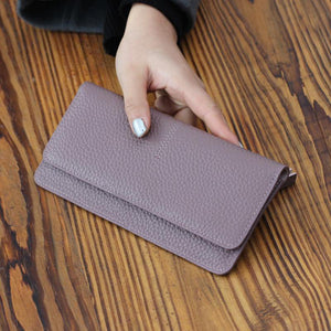 Planet Gates Leather Women Wallet Fashion Solid Color Coin Purse Multifunctional Cowhide Female Long Women Purses Zipper Card Holder