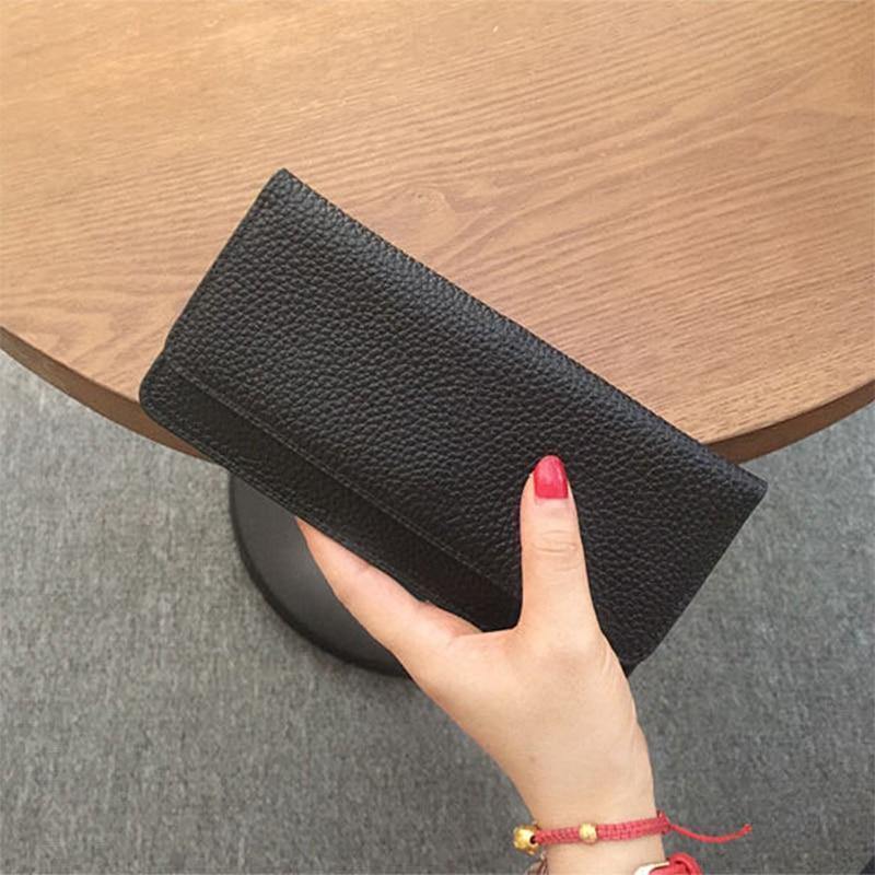 Planet Gates Leather Women Wallet Fashion Solid Color Coin Purse Multifunctional Cowhide Female Long Women Purses Zipper Card Holder