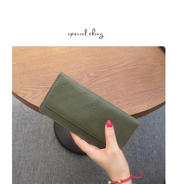 Planet Gates Leather Women Wallet Fashion Solid Color Coin Purse Multifunctional Cowhide Female Long Women Purses Zipper Card Holder