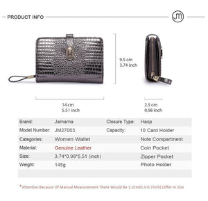 Planet Gates Leather Women Wallets Crocodile Pattern Small Wallet Magnetic Buckle Cowhide Women Purse With Zipper Short
