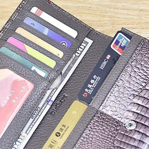 Planet Gates Leather Women Wallets Crocodile Print Long Hasp Zipper Wallet Ladies Clutch Bag Purse Female Luxury