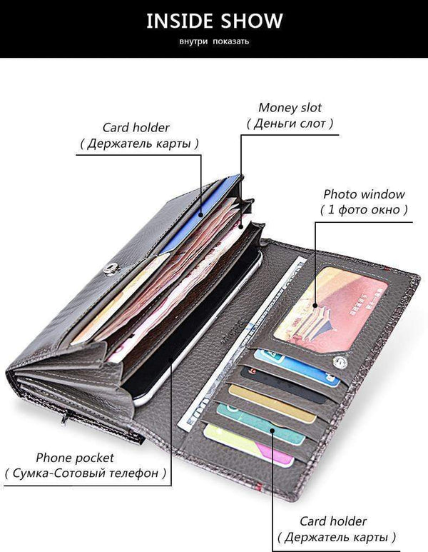 Planet Gates Leather Women Wallets Crocodile Print Long Hasp Zipper Wallet Ladies Clutch Bag Purse Female Luxury