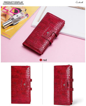 Planet Gates Leather Women Wallets Female Long Clutch Portomonee for Girls Zipper Coin Purse Brand Lady Wallet Card Holder Phone Bag