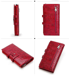 Planet Gates Leather Women Wallets Female Long Clutch Portomonee for Girls Zipper Coin Purse Brand Lady Wallet Card Holder Phone Bag