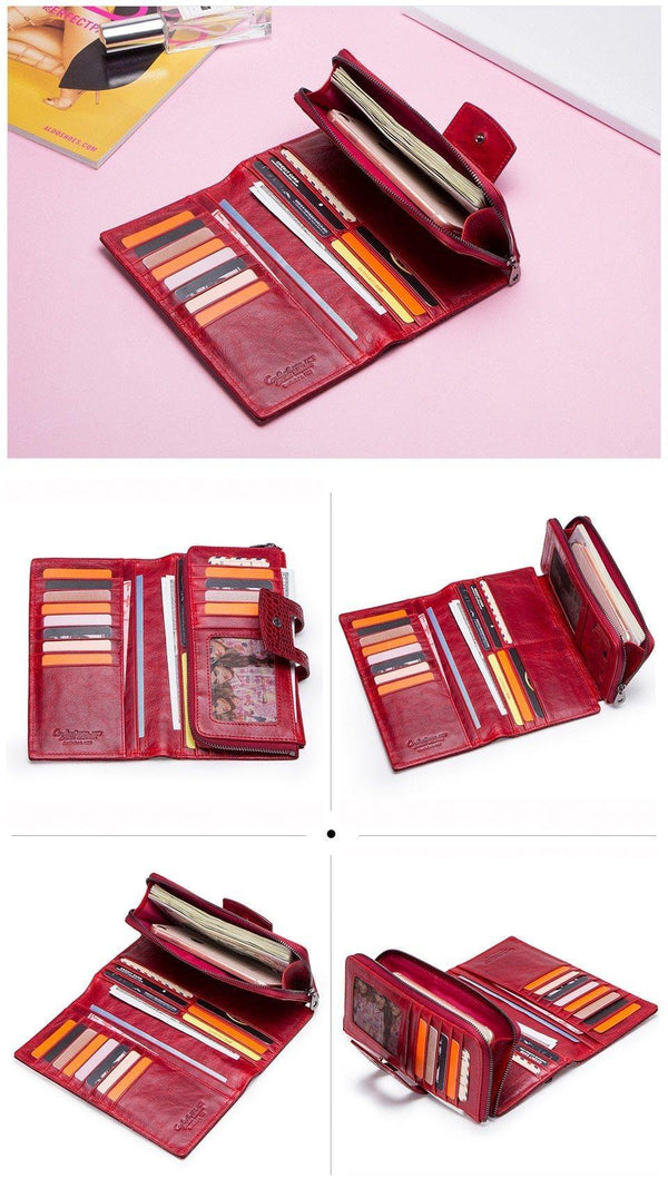 Planet Gates Leather Women Wallets Female Long Clutch Portomonee for Girls Zipper Coin Purse Brand Lady Wallet Card Holder Phone Bag