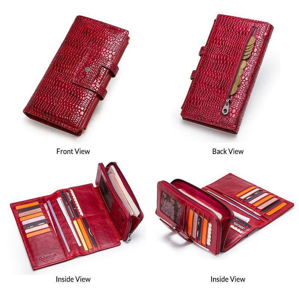 Planet Gates Leather Women Wallets Female Long Clutch Portomonee for Girls Zipper Coin Purse Brand Lady Wallet Card Holder Phone Bag