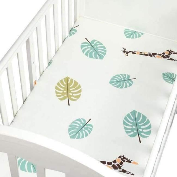 Planet Gates leaves Baby Crib Fitted Sheet 100% Cotton Infant Bed Mattress Cover Baby Bedding Set Cartoon Toddler Girls Boys Bedding Size 130*70cm