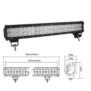 Planet Gates LED 20inch 126w 12V LED Light Bar License Plate Bracket Bull Bar IP67 Combo Beam Straight Car Offroad 4x4 for Jeep ATV