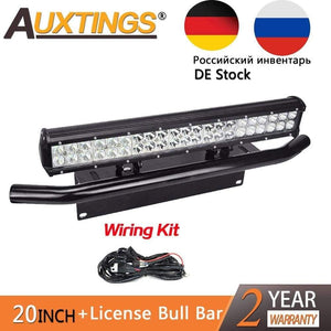 Planet Gates LED 20inch 126w 12V LED Light Bar License Plate Bracket Bull Bar IP67 Combo Beam Straight Car Offroad 4x4 for Jeep ATV